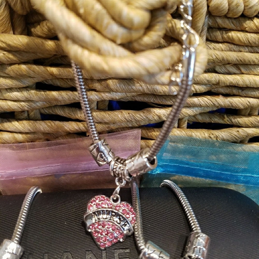 Two pink Nurse Bracelets